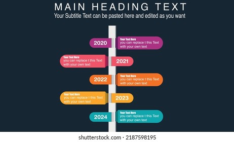 Infographic timeline Vector illustration template with icons and 5 options or steps. It can be used for processes, presentations, layout, banners, Slide, and info graphs.