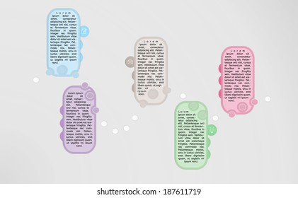 infographic timeline vector on gray gradient background