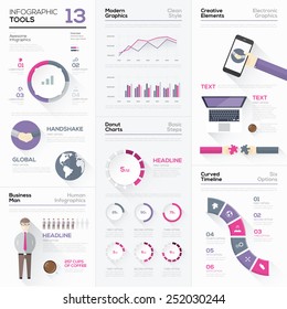 Infographic tools collection and vector graphic elements