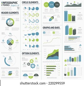 Infographic tools designer's edition. Information graphics to visualize corporate data infographics