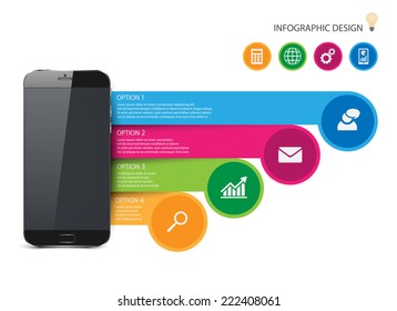 Infographic with a touch screen smartphone