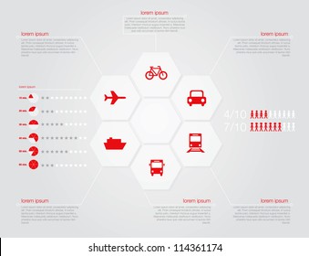 Infographic of transportation concept in editable vector format