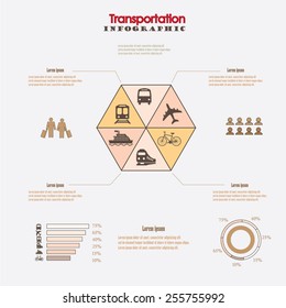 Infographic of transportation concept in editable vector format   
