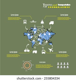 Infographic of transportation concept in editable vector format   