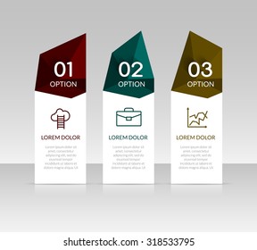 Infographic triangle design template labels for business. 3 options or steps. Web design, business diagram, infographics, icons