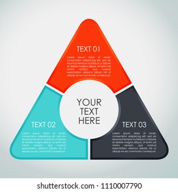 Infographic - triangle scheme with three segments