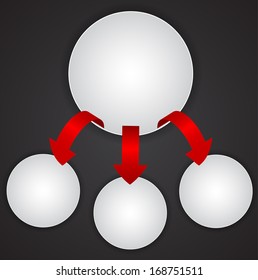 info-graphic twig circles with arrows