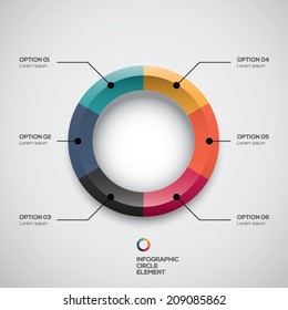 Infographic ui styled business pie chart and vector options