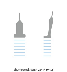 Infographic of Ultrasound Transducer Including Linear Probe and Hockey Stick Probe for Musculoskeletal System Scan