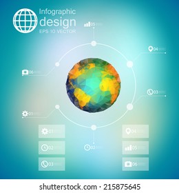 infographic with unfocused background and icons set for business design vector.