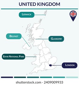 Infographic of United Kingdom map. Map infographic