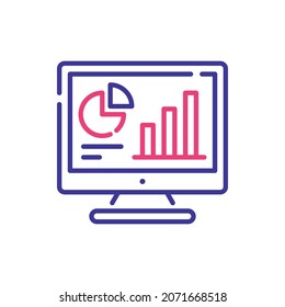 Infographic vector 2 colours Icon Design illustration. Web Analytics Symbol on White background EPS 10 File
