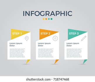 infographic vector with 3 options, can be used for step, workflow, diagram, banner, process, business presentation, template, web design, price list, timeline, report.