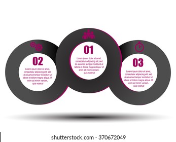 infographic vector 3D circles with icons and place for your text eps10