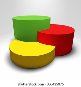 Infographic vector 3D pedestal graph with colorful columns