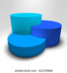 Infographic vector 3D pedestal graph with colorful columns