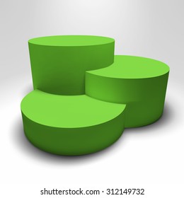 Infographic vector 3D pedestal graph with colorful columns