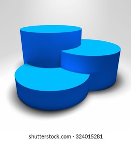 Infographic vector 3D pedestal graph with colorful columns