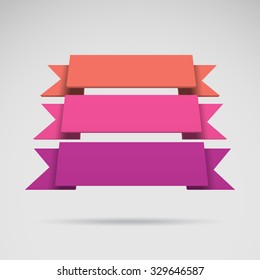 Infographic vector 3D styled colorful ribbons for your presentation