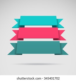 Infographic vector 3D styled colorful ribbons for your presentation