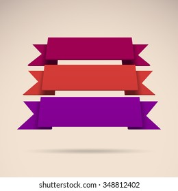 Infographic vector 3D styled colorful ribbons for your presentation