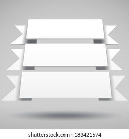Infographic vector 3D styled white ribbons for your presentation