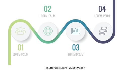 Infographic vector for a 4-step process. Colorful data visualization. Circle flow chart.Vector illustration of infographic. Perfect for ppt templates, business reports, presentations. EPS-10