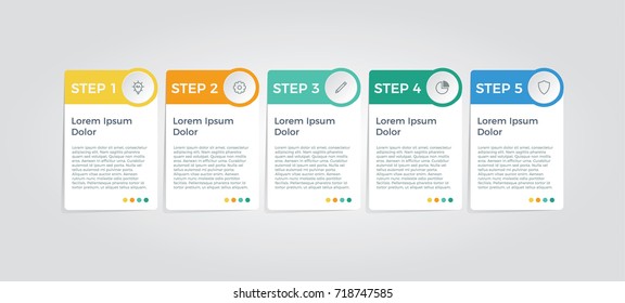 infographic vector with 5 options, can be used for step, workflow, diagram, banner, process, business presentation, template, web design, price list, timeline, report.