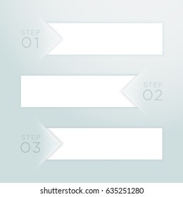 Infographic Vector Arrow Point Steps 1 to 3 Template B