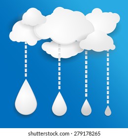 infographic vector background, main idea paper cloud concept with drops