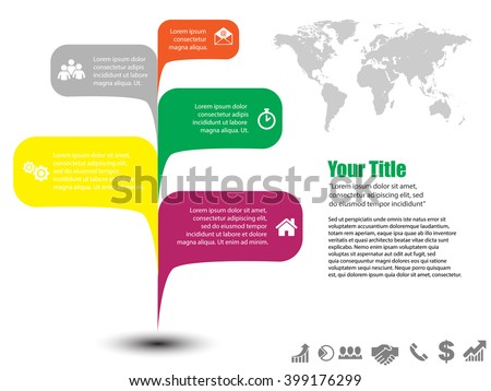 Infographic vector banner speach bubbles with icons and place fot text eps10