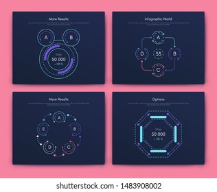 Infographic vector brochure elements for business illustration in modern style. Set infographics for web