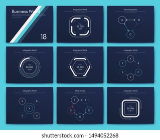 Infographic vector brochure elements for business illustration in modern style. Set infographics for web