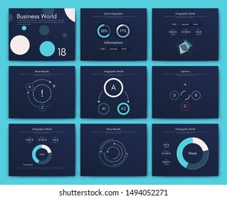 Infographic vector brochure elements for business illustration in modern style. Set infographics for web
