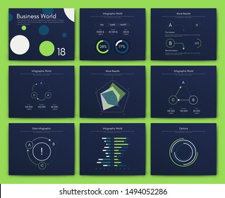 Infographic vector brochure elements for business illustration in modern style. Set infographics for web