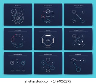 Infographic vector brochure elements for business illustration in modern style. Set infographics for web