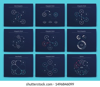 Infographic vector brochure elements for business illustration in modern style. Set infographics for web