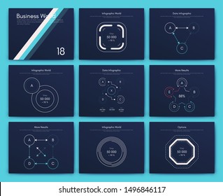 Infographic vector brochure elements for business illustration in modern style. Set infographics for web