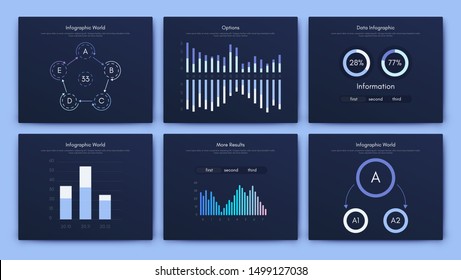 Infographic vector brochure elements for business illustration in modern style. Set infographics for web