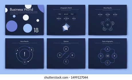 Infographic vector brochure elements for business illustration in modern style. Set infographics for web