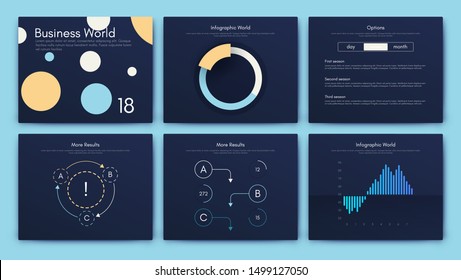 Infographic vector brochure elements for business illustration in modern style. Set infographics for web