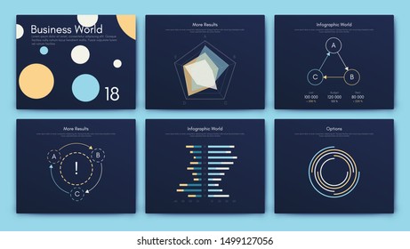 Infographic vector brochure elements for business illustration in modern style. Set infographics for web