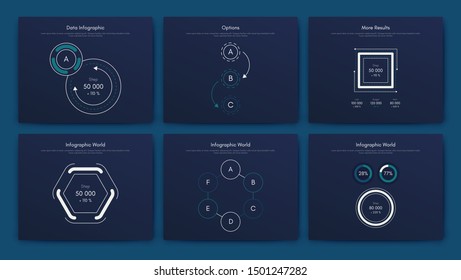 Infographic vector brochure elements for business illustration in modern style. Set infographics for web