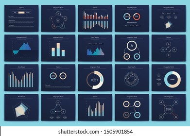 Infographic vector brochure elements for business illustration in modern style. Set infographics for web