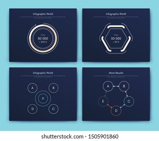 Infographic vector brochure elements for business illustration in modern style. Set infographics for web