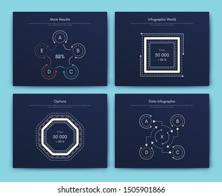 Infographic vector brochure elements for business illustration in modern style. Set infographics for web