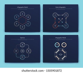 Infographic vector brochure elements for business illustration in modern style. Set infographics for web