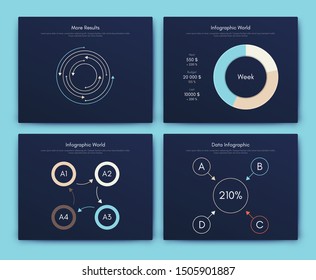 Infographic vector brochure elements for business illustration in modern style. Set infographics for web