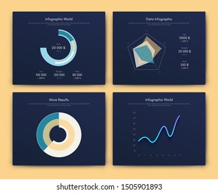 Infographic vector brochure elements for business illustration in modern style. Set infographics for web