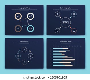 Infographic vector brochure elements for business illustration in modern style. Set infographics for web